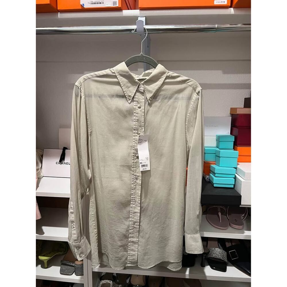 Uniqlo semi sheer shirt NWT XS in light green